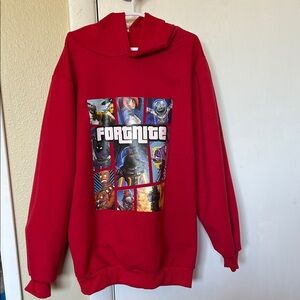 Kids Red Fortnite Graphic Hoodie